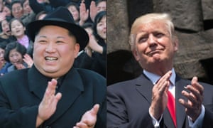 Kim Jogn-un and Donald Trump clapping
