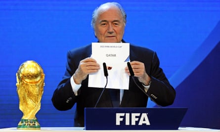 Sepp Blatter, the then Fifa president, announces in December 2010 that Qatar would be hosting the 2022 World Cup.