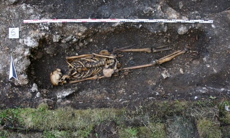 skeleton in a grave