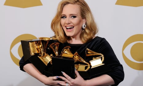 Adele at the Grammy awards in February
