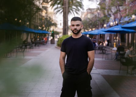 Erik Adamian stands for a portrait on Artsakh Avenue in Glendale.