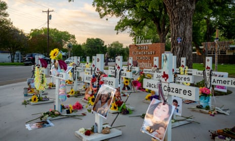 A memorial outside the school where the shooting happened.