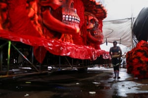 São Paulo, BrazilMembers of the Vai-Vai samba school prepare their floats for carnival starting on 16 February