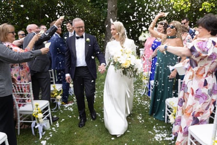 Anthony Albanese and Jodie Haydon during their wedding ceremony in Canberra.
