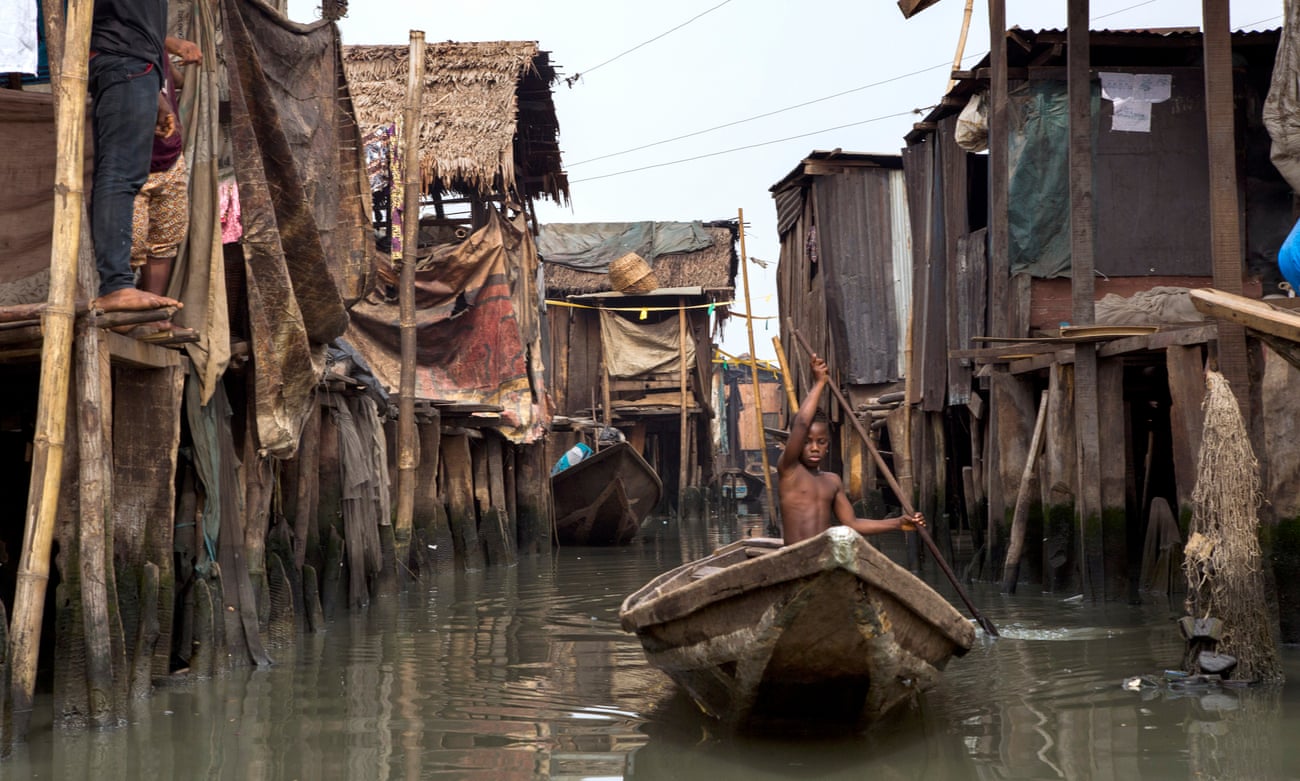Makoko, Lagos. Fishing as the predominate occupation of the inhabitants.