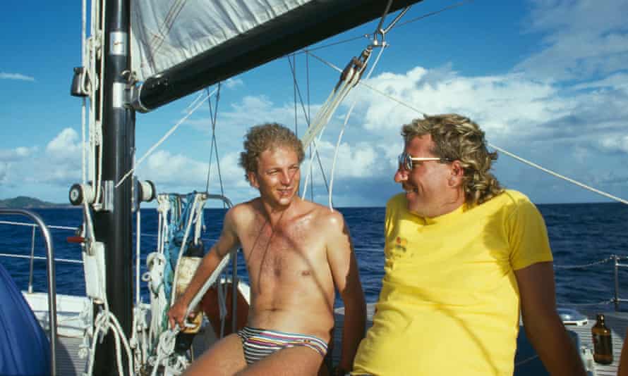 David Gower and Ian Botham soak up some rays in 1986.