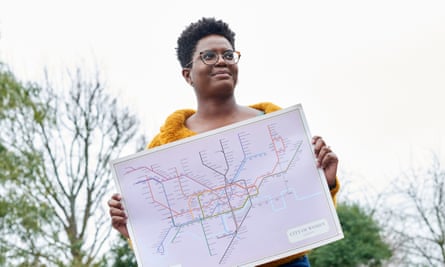 City of women … Reni Eddo-Lodge with the reimagined tube map.