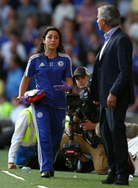Eva Carneiro, the then Chelsea team doctor, argues with Jose Mourinho in August.