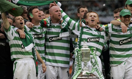 Celtic, sponsored by Carling, winning the Tennent’s Scottish Cup in 2005.