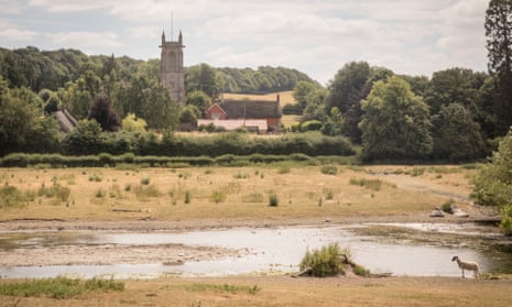 Dried up River Kennet in Wiltshire following the prolonged heatwave in England