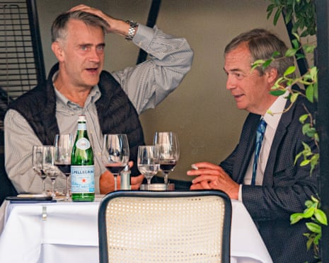 Christopher Harborne and Nigel Farage during a lunch in London on 6 July 2020