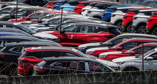 A parking site for the new cars near Technical Center Kuntsevo in Moscow, Russia, 9 June 2022.