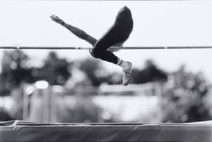 Australian Andreas Siegl clears the bar in a Fosbury Flop during the high jump at the World Championship Games for the Disabled in Assen, Netherlands, July 1990