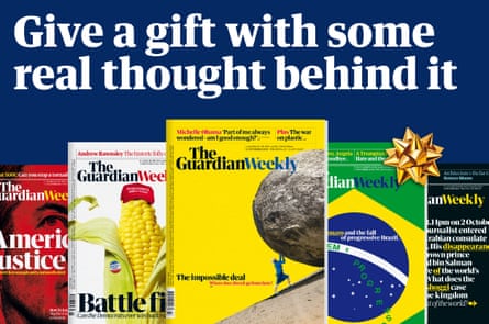 You can now buy a Guardian Weekly subscription as a gift, with free delivery anywhere in the world. Click here to buy now