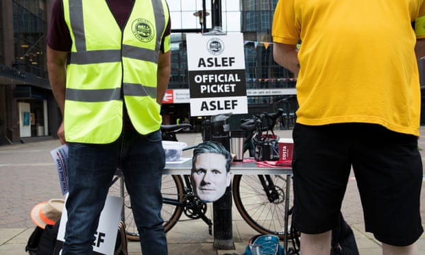 The Aslef official picket Line outside Snow Hill station, Birmingham, on Saturday.