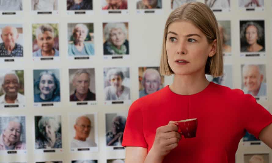 The scam is on… Rosamund Pike as Marla in I Care a Lot.
