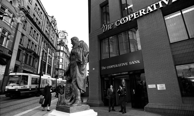 The Cooperative Bank, watched over by Robert Owen, the instigator of the movement.