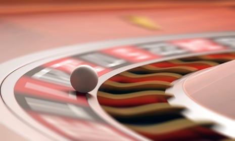 A ball spinning on a roulette wheel