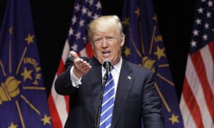 Donald Trump speaks in Evansville, Indiana.