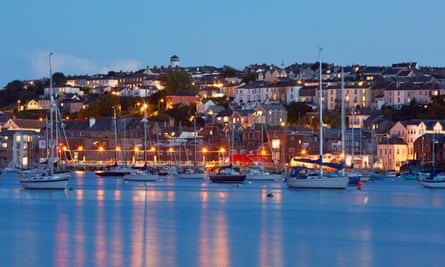 Falmouth at dusk: stay at the Star and Garter, a pub with apartments and great views.