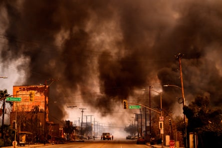 smoke in the air on a street