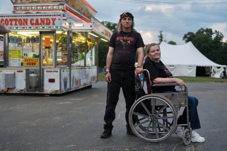Donnie and Nancy Loughney of Akron, Ohio pose for a picture. The Loughneys have been attending Christian hardcore and metal festivals since the 1980s.