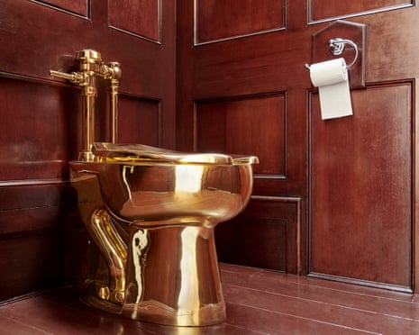 The 18-carat solid gold toilet sculpture, which was stolen from the palace in September 2019.