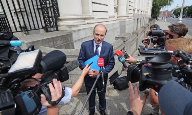 Fianna Fail leader, Micheal Martin, speaks to the press after the deal with Fianna Fáil and the Green party was agreed, four months on from the general election