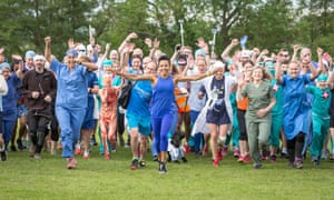 At a parkrun celebrating the NHS