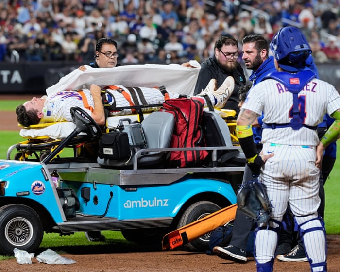 Mets’ Jared Young knocked out after taking knee to head in ‘terrifying’ collision