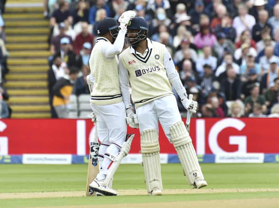 India’s Mohammad Siraj, left, and Jasprit Bumrah having a rare old time of it.