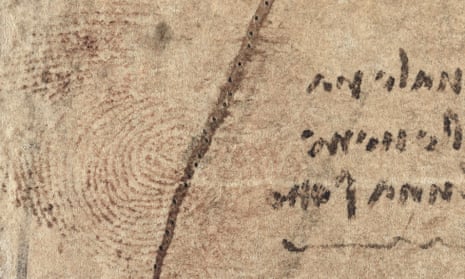 A detail of Leonardo’s thumbprint