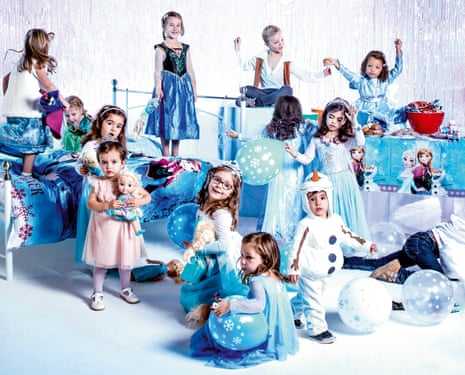 Children at a Frozen party, dressed as the film's characters DO NOT USE. PERMISSIONS ONLY FOR ONE TIME USE FOR WEEKEND FEATURE 9 NOV 2019