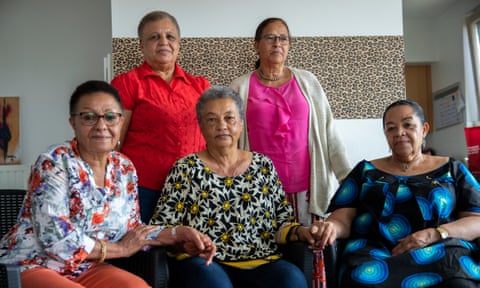 The women who challenged the Belgian government, clockwise from top left: Simone Ngalula, Monique Bitu Bingi, Léa Tavares Mujinga, Noëlle Verbeeken and Marie-José Loshi