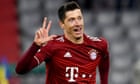 Lewandowski’s 11-minute hat-trick puts Bayern on course for 7-1 rout of Salzburg