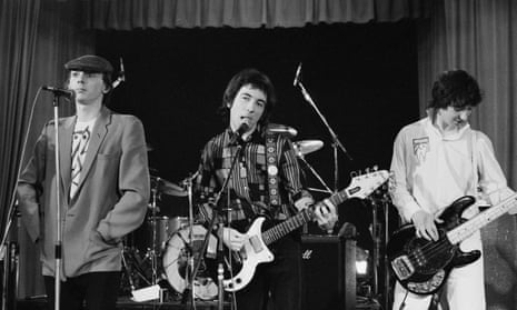 Buzzcocks ... (from left) Howard Devoto, Pete Shelley and Steve Diggle have a brief reunion at Lesser Free Trade Hall, Manchester in July 1978. 