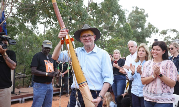 Anthony Albanese at the opening ceremony of the Garma festival in East Arnhem