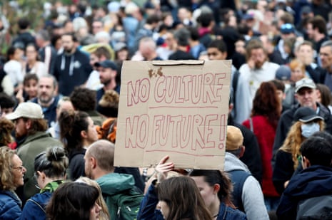 A protester holds up a placard during a demonstration, as part of a grassroots protest movement called ‘block everything’, in Nantes, France on Wednesday.