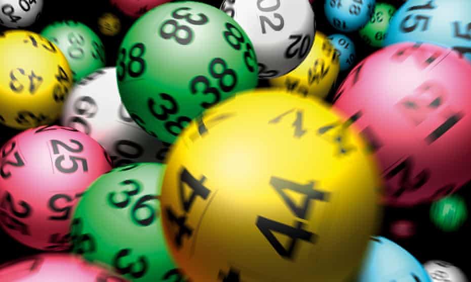 Lottery balls falling