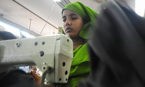 A Bangladeshi woman in a garments factory in Ashulia, Dhaka, in 2010. 