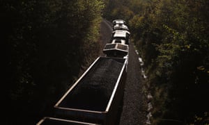 A coal train passes through Waddy, Kentucky.
