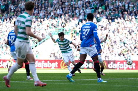 Celtic’s Yang Hyun-Jun scores their side’s first goal of the game.
