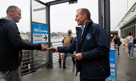 Tony Abbott campaigning on Manly wharf in the 2016 election