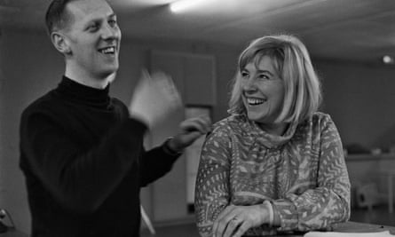 Fay Weldon with the producer Derek Bennett discussing the adaptation of a script for television in 1967.