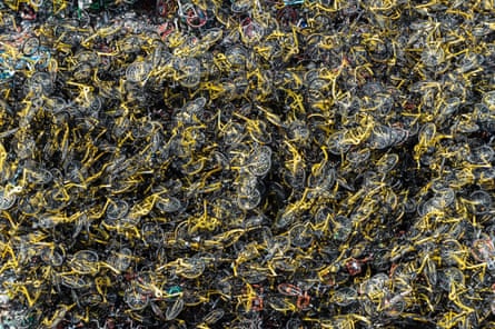 Abandoned shared bicycles in Shanghai.