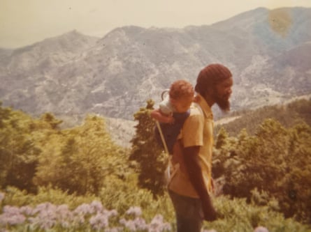 Omega as baby with her dad at Cinchona, Blue Mountains, in the 1970s.