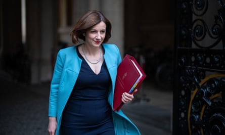 Bridget Phillipson carrying a ministerial folder 