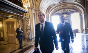 Robert Mueller departs the Capitol after a closed-door meeting with members of the Senate judiciary committee on 21 June 2017.