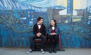 Dylan Minnette and Katherine Langford in episode two of 13 Reasons Why.