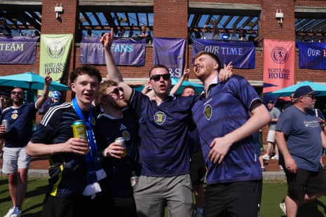 Scotland fans enjoy a sing-song